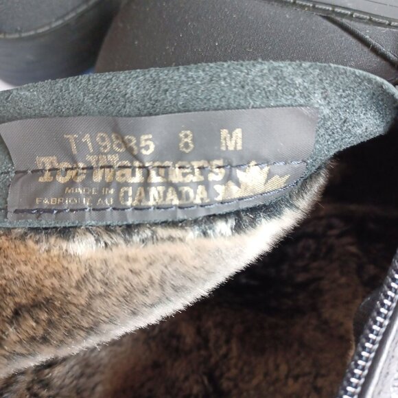 Vibram Toe Warmer Black Arctic Grip Winter Ankle Boots Calf Shoes Women Size 8M - Picture 10 of 14